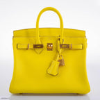 Hermes Birkin 25 Lime Swift Leather Gold Hardware - 2019, D