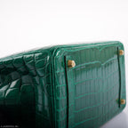 Hermes Birkin 30 Vert Emerald Niloticus Crocodile Gold Hardware - 2019, D