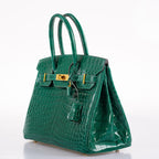 Hermes Birkin 30 Vert Emerald Niloticus Crocodile Gold Hardware - 2019, D