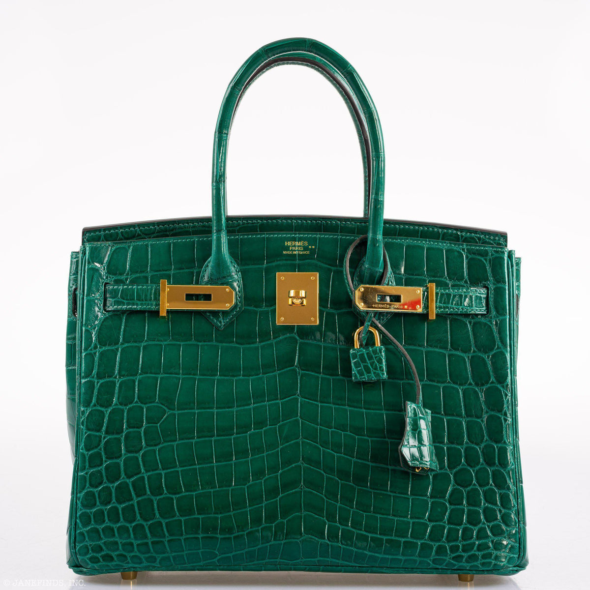 Hermes Birkin 30 Vert Emerald Niloticus Crocodile Gold Hardware - 2019, D