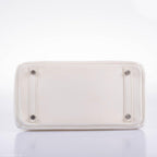 Hermes Birkin 30 White Swift with Palladium Hardware - 2007, K Square