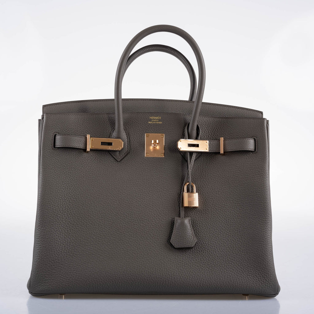 Hermes Birkin 35 Etain Togo with Rose Gold Hardware - 2021, Z