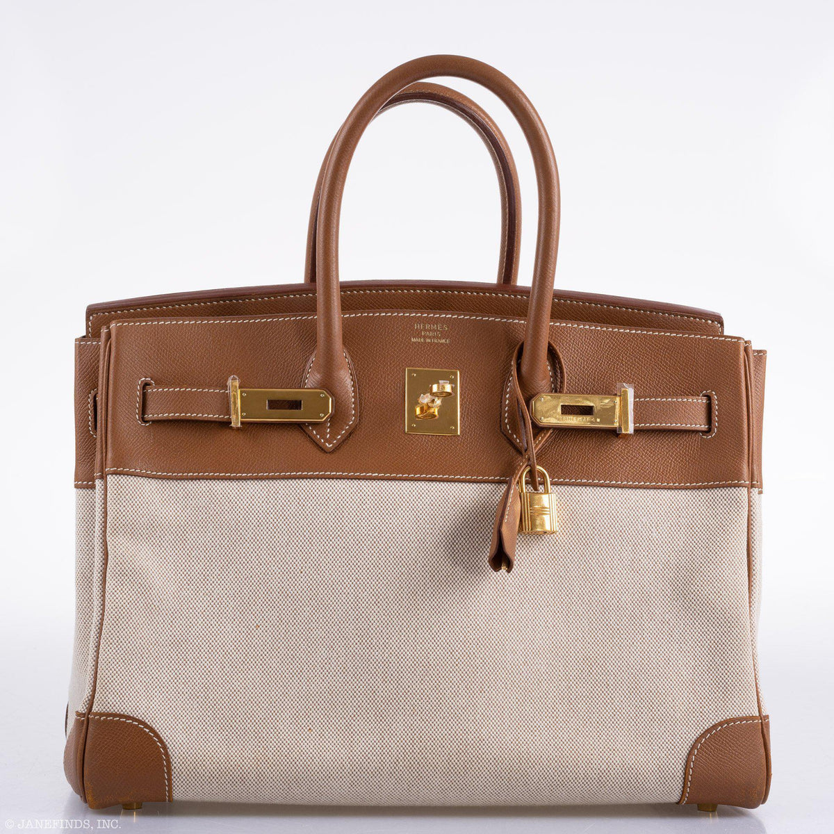 Hermes Birkin 35 Gold Epsom with Toile and Gold Hardware
