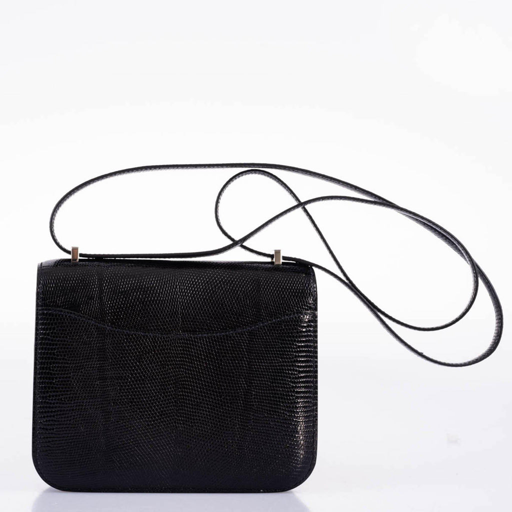 Hermes Constance 18 Black Salvator Lizard Palladium Hardware - 2021, Z