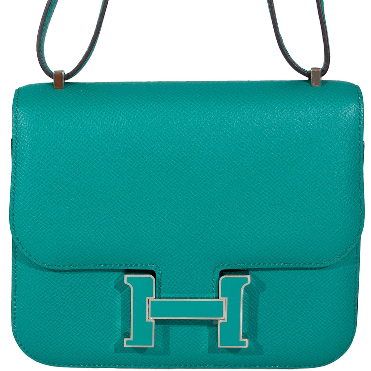 Hermes Constance 18 Blue Paon Verso Menthe Epsom Palladium Hardware - 2017, A
