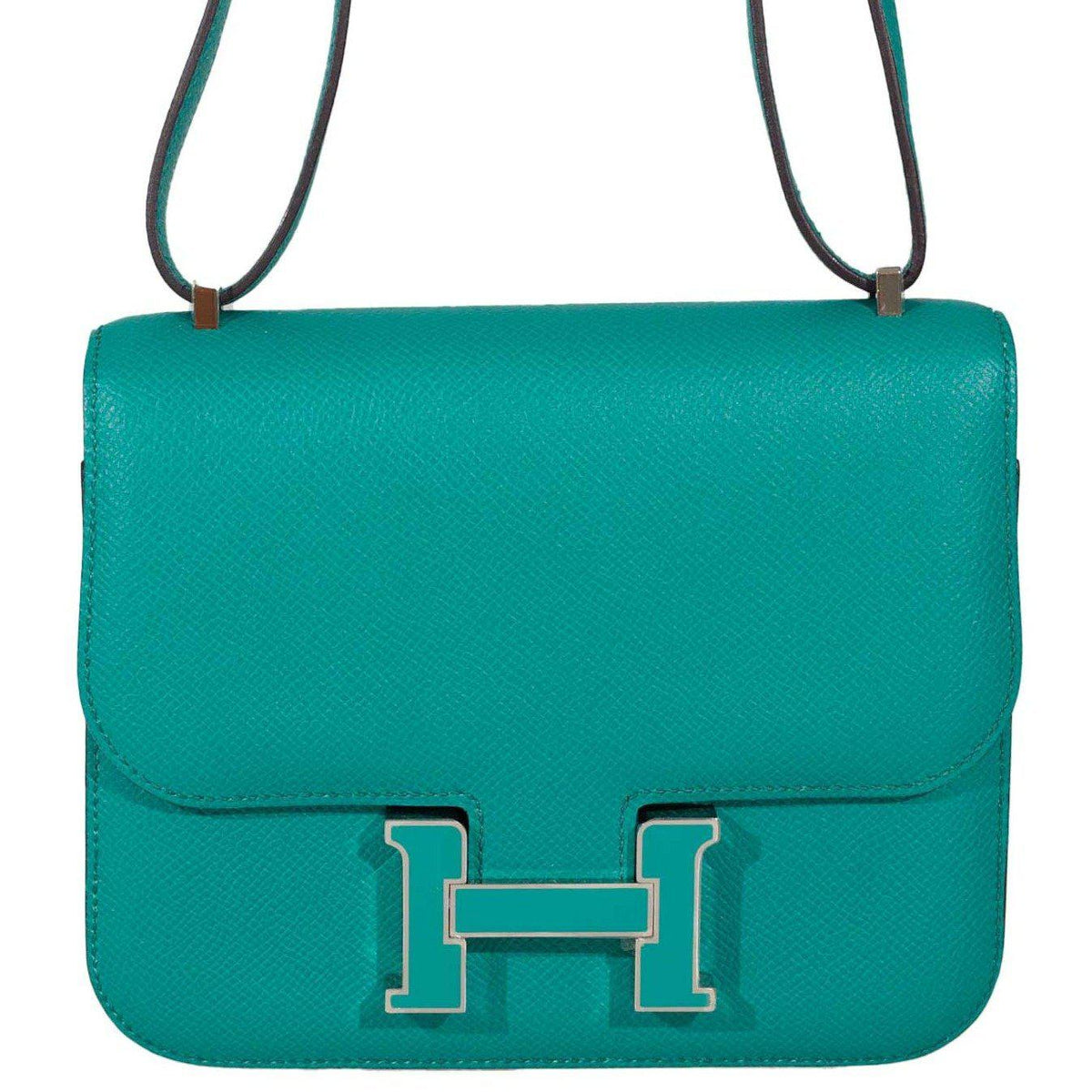 Hermes Constance 18 Blue Paon Verso Menthe Epsom Palladium Hardware - 2017, A