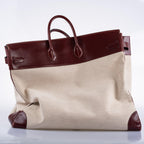 Hermes HAC Birkin 55 Toile & Rouge H Box with Gold Hardware - 1981, K Circle
