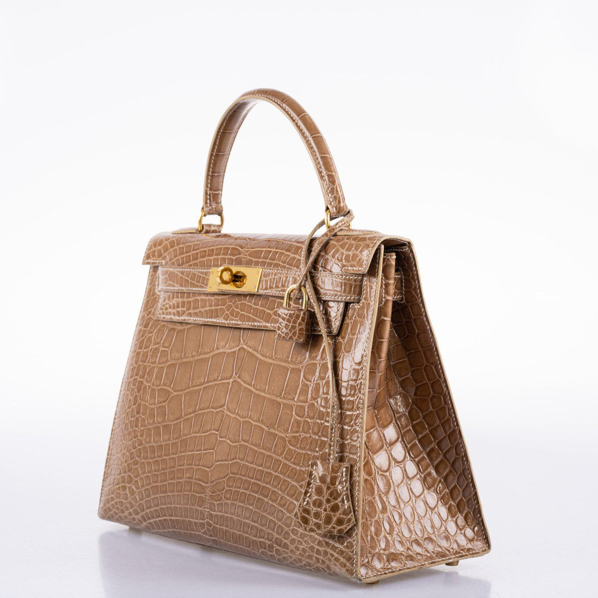 Hermes Kelly 28 Sellier Ficelle Alligator with Gold Hardware - 1994, X Circle