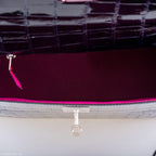 Hermes Kelly 28 Sellier Verso Blue Marine Nilo Crocodile & Rose Scheherazade Palladium Hardware - 2019, D