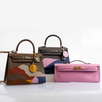Hermes Kelly Cut Pochette 5P Bubblegum Pink Matte Porosus Crocodile Gold Hardware - 2019, D