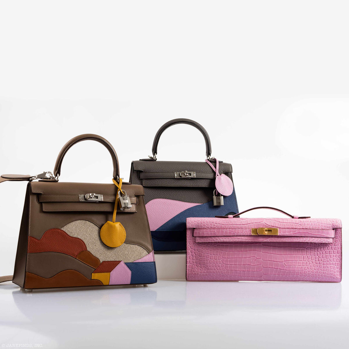Hermes Kelly Cut Pochette 5P Bubblegum Pink Matte Porosus Crocodile Gold Hardware - 2019, D