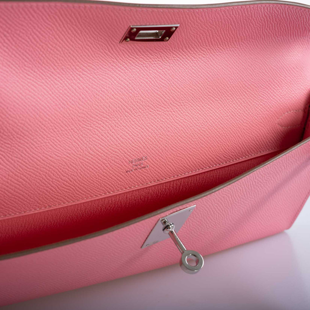 Hermes Kelly Cut Rose Confetti Epsom leather Palladium Hardware - 2015, T