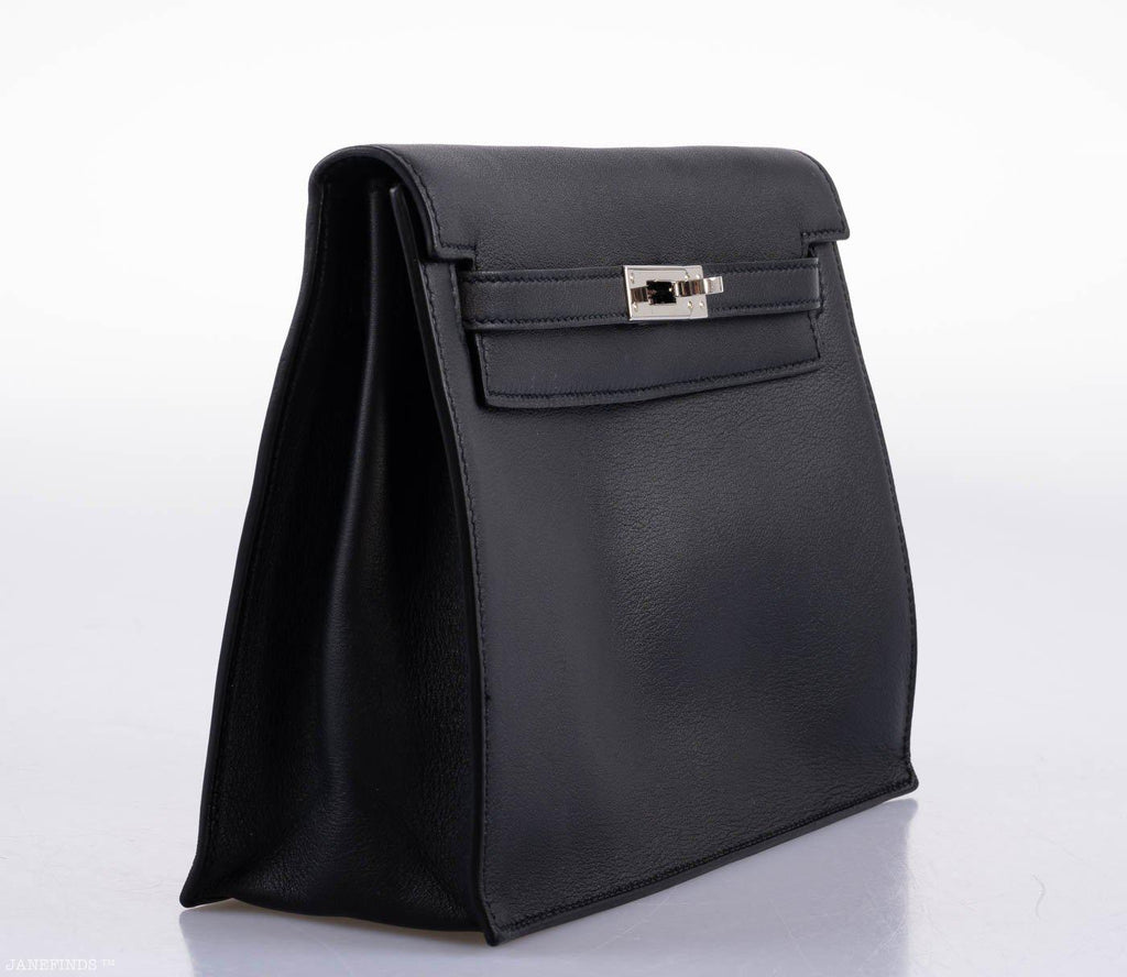 Hermes Kelly Danse II Black Swift with Palladium Hardware - 2020, Y