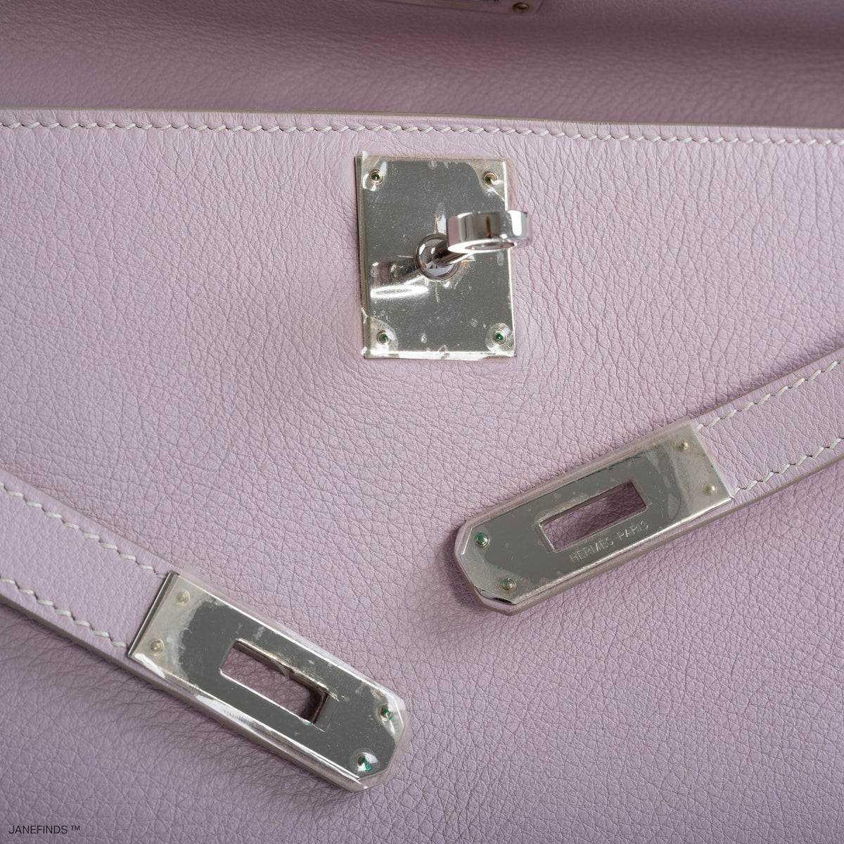 Hermes Kelly Longue Rose Dragee Evergrain with Palladium Hardware - 2007, K Square