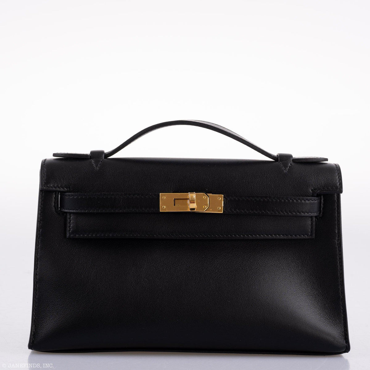 Hermes Kelly Mini Pochette Black Swift leather Gold Hardware - 2020, Y