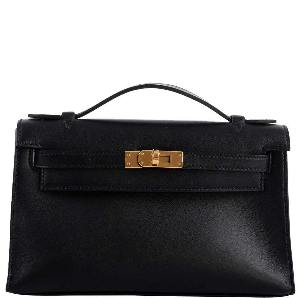 Hermes Kelly Mini Pochette Black Swift leather Gold Hardware - 2020, Y