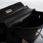 Hermes Kelly Mini Pochette Black Swift with Palladium Hardware - 2004, H Square