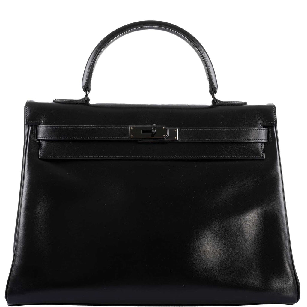 Hermes So Black Kelly 35 Retourne Black Box Leather PVD Hardware - 2011, O Square