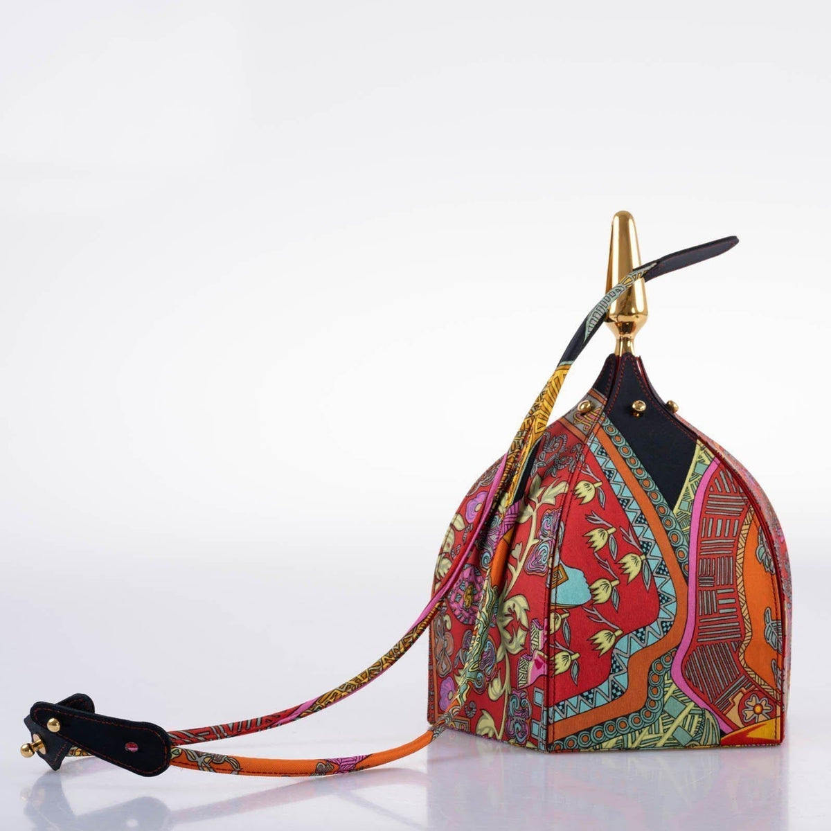Hermes Unique Silk ‘Art des Steppes’ Yurt Runway Bag - 1991