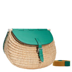 Hermes Wicker Fish Basket Crossbody, Vert Vertigo Swift with Palladium Hardware