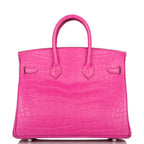 Hermes Birkin 25 Rose Shocking Matte Alligator Palladium Hardware