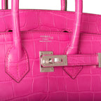 Hermes Birkin 25 Rose Shocking Matte Alligator Palladium Hardware