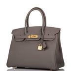 Hermes Birkin 30 Etain Togo Gold Hardware