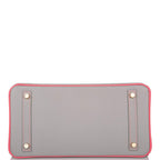 Hermes Birkin 30 Gris Mouette and Rose Azalee Epsom Permabrass Hardware
