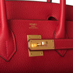 Hermes Birkin 30 Rouge Casaque Togo Gold Hardware