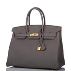 Hermes Birkin 35 Etain Togo Gold Hardware