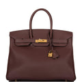 Hermes Birkin 35 Havane Clemence Gold Hardware