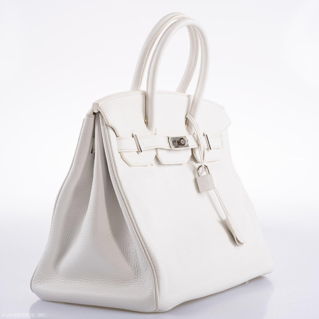 Hermes Birkin 35 White Clemence leather Palladium Hardware - N Square