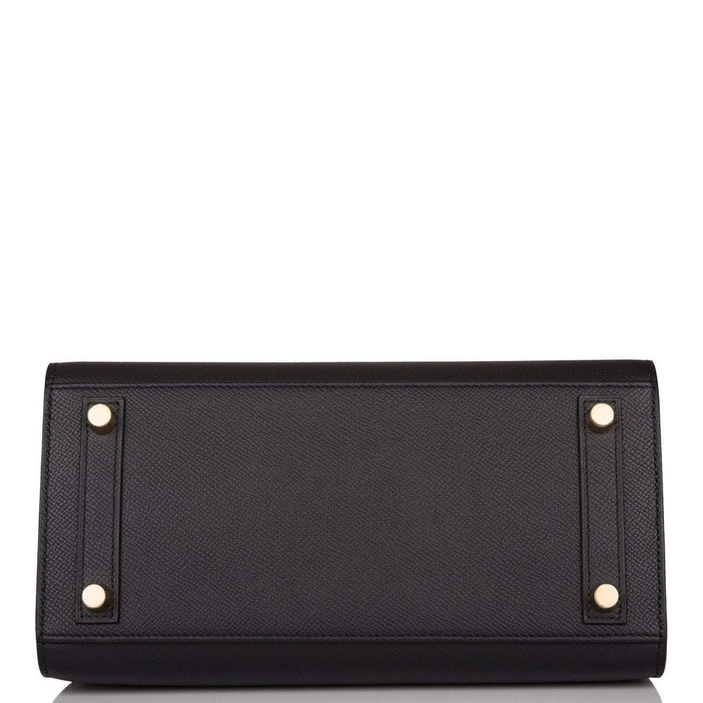 Hermes Birkin Sellier 25 Black Epsom Gold Hardware