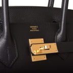 Hermes Birkin Sellier 30 Black Epsom Gold Hardware