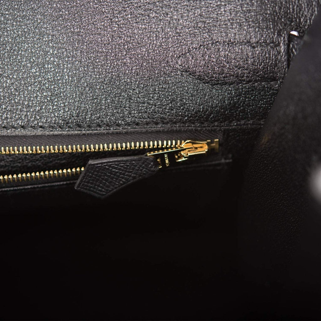 Hermes Birkin Sellier 30 Black Epsom Gold Hardware