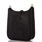 Hermes Black Clemence Evelyne TPM Bag Gold Hardware