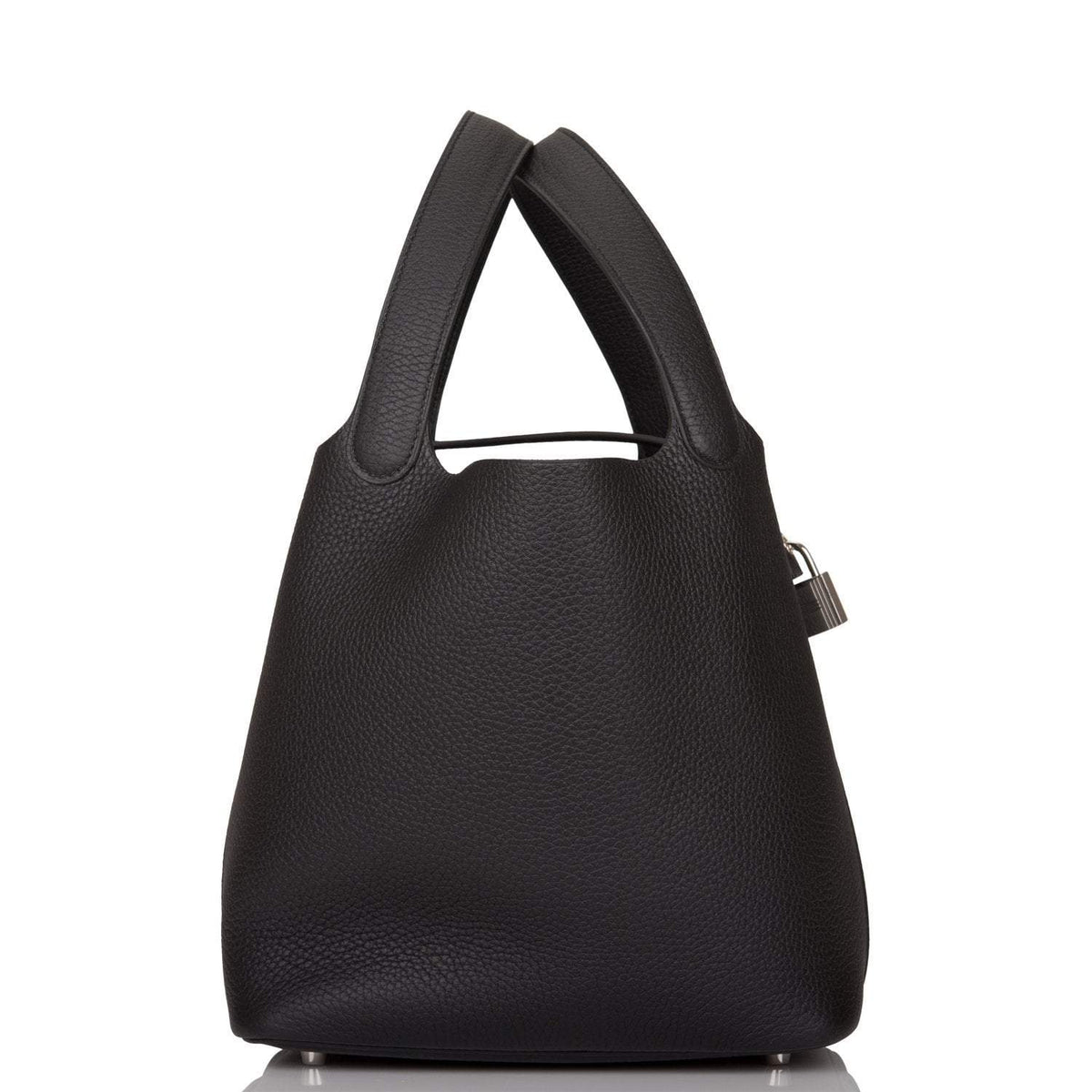 Hermes Black Clemence Picotin Lock 22cm Palladium Hardware