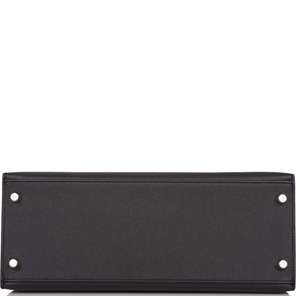 Hermes Black Epsom Sellier Kelly 28cm Palladium Hardware