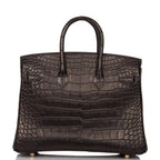 Hermes Black Matte Alligator Birkin 25cm Gold Hardware