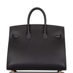 Hermes Black Veau Madame Sellier Birkin 25cm Gold Hardware