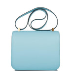 Hermes Bleu Atoll Epsom Constance 24cm Gold Hardware