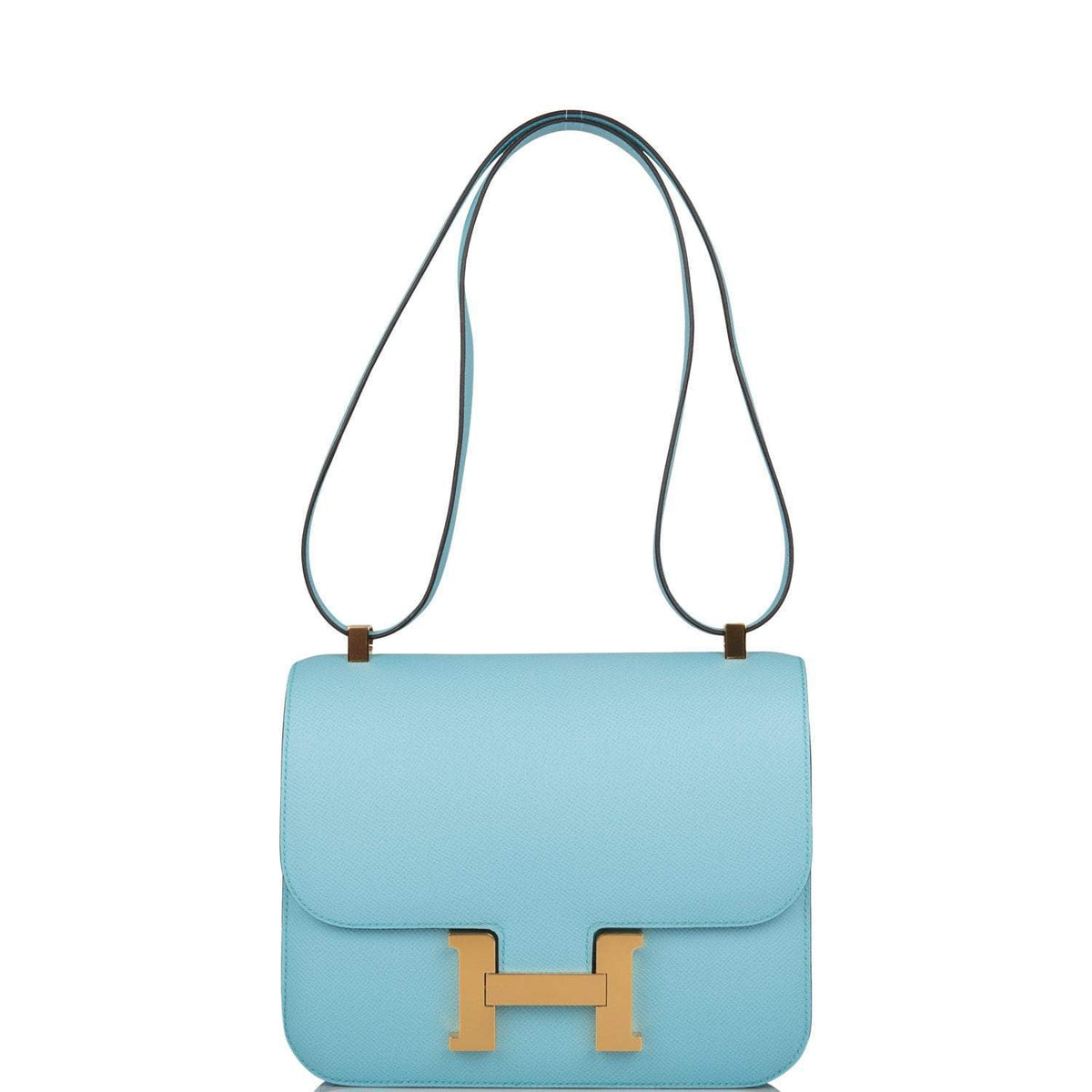 Hermes Bleu Atoll Epsom Constance 24cm Gold Hardware