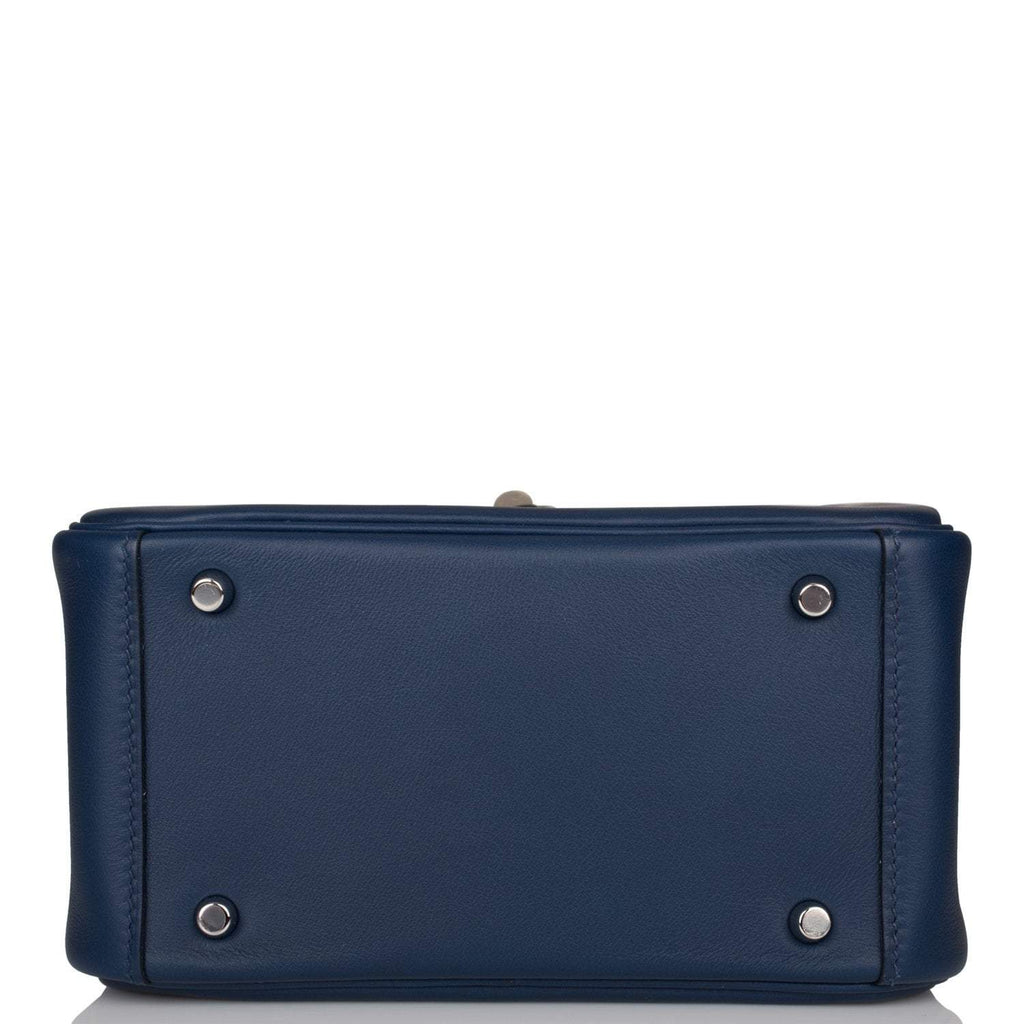 Hermes Bleu Navy Verso Swift Mini Lindy Palladium Hardware
