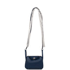 Hermes Bleu Navy Verso Swift Mini Lindy Palladium Hardware