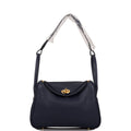 Hermes Bleu Nuit Clemence Lindy 26cm Gold Hardware