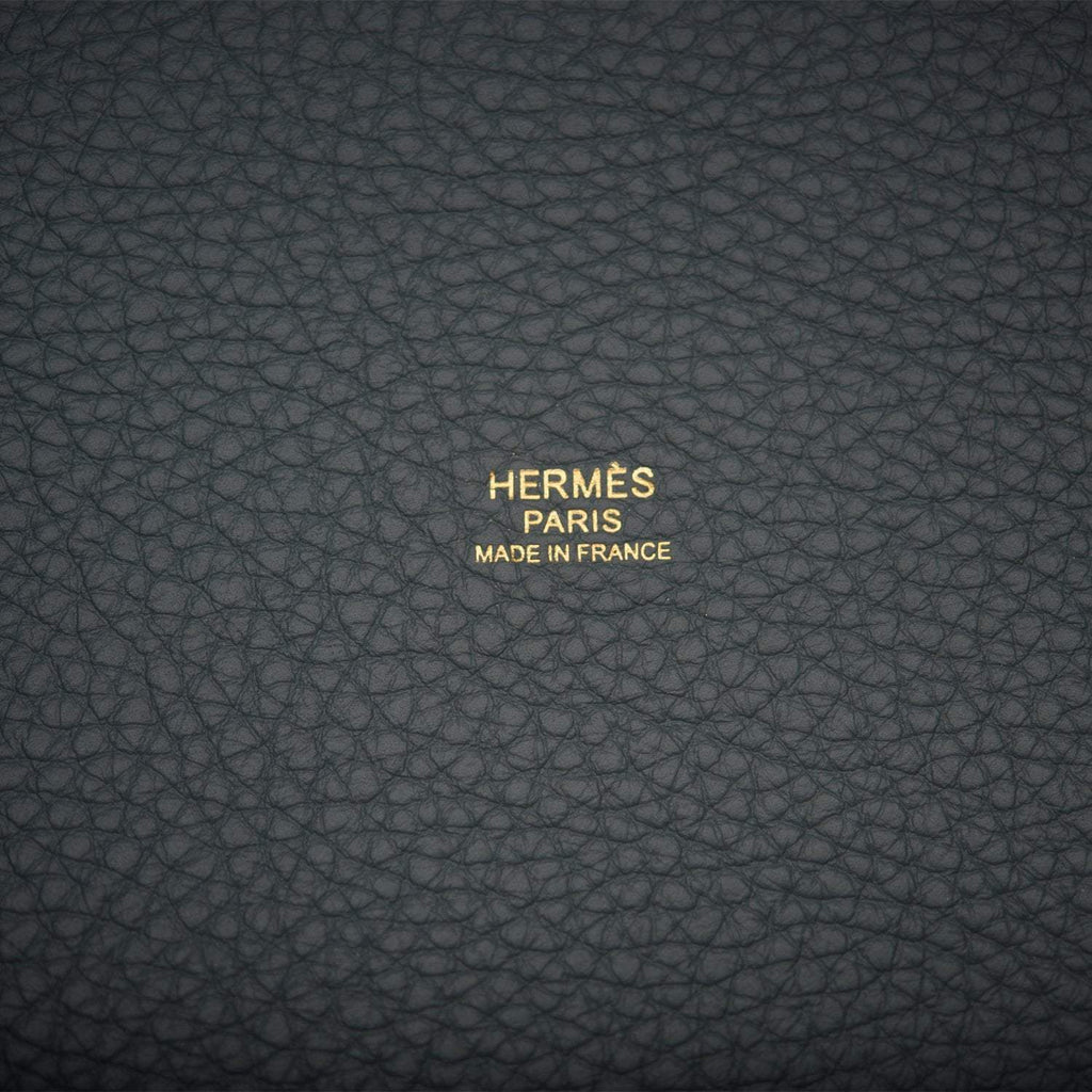 Hermes Bleu Orage Clemence Picotin Lock 18cm Gold Hardware