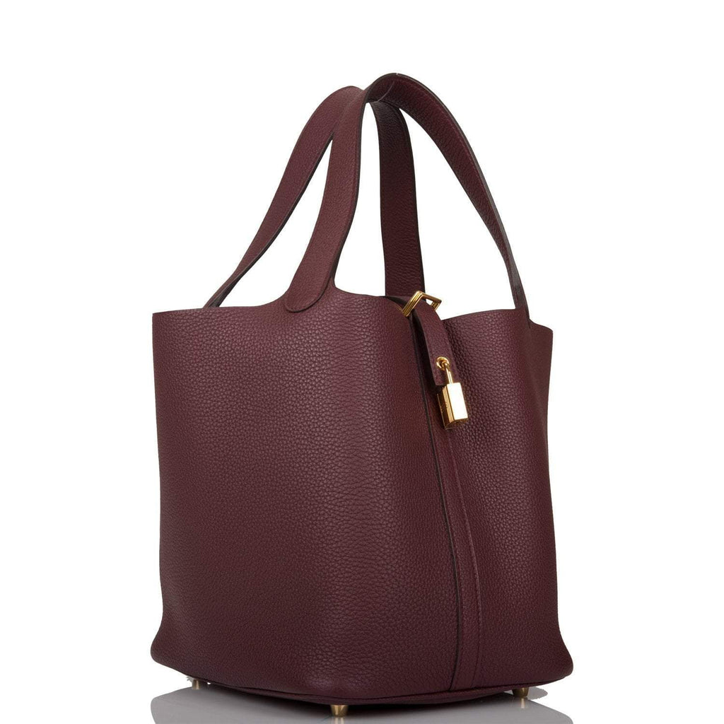 Hermes Bordeaux Maurice Picotin Lock 22cm Gold Hardware