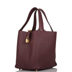 Hermes Bordeaux Maurice Picotin Lock 22cm Gold Hardware