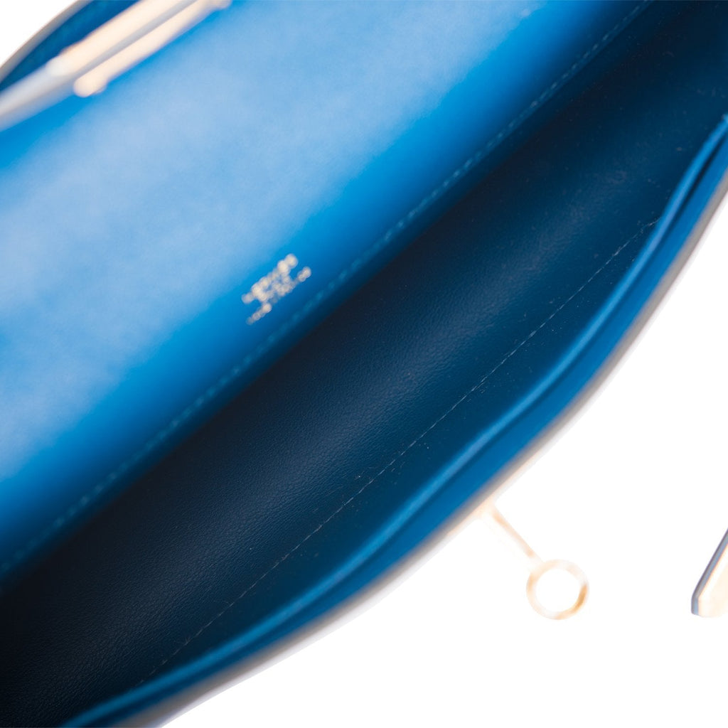 Hermes Deep Blue Swift Kelly Cut Gold Hardware