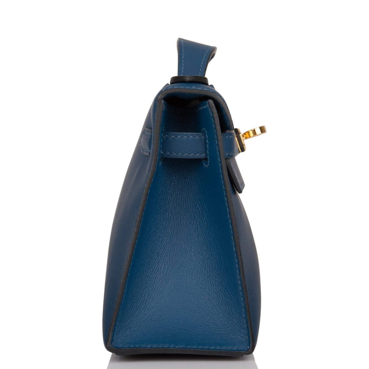 Hermes Deep Blue Swift Mini Kelly Pochette Gold Hardware